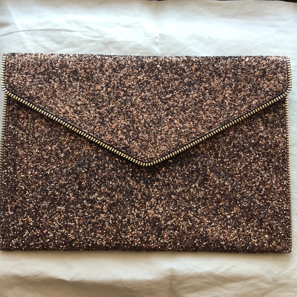 rebecca minkoff glitter clutch